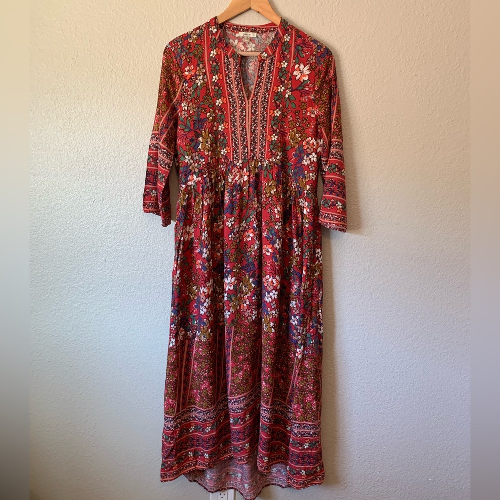 Medium printed midi dress 3/4 sleeve